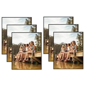 Americanflat Front Loading Picture Frame Set with Mat - Perfect for Photos and Wall Decor - Black - 3 Pack