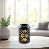 LumaBase Flame-Effect Battery-Operated Black Metal Lantern - 2 of 4