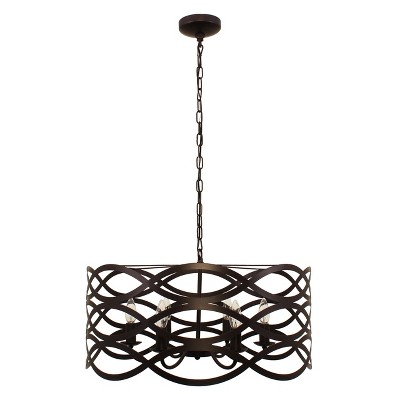 Capella 25" Oil-Rubbed Bronze Transitional Ceiling Pendant with Glass