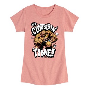 Girls' - Marvel - Fantastic Four Clobberin Time Fitted Short Sleeve Graphic T-Shirt - 1 of 4