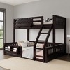 KWPZQEB Bunk Bed, Wooden Bunk Bed w/ Ladder & Safety Guardrails, Pegboard & Bookshelf, Floor Bunk Bed, No Box Spring Needed - 3 of 4