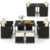 Costway 9 PCS Outdoor Dining Furniture Set Patio Conversation Set with Cushioned Seat - 2 of 4