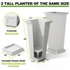 TOAOTBNBO Tall Planters Set of 2, Durable Planter with Vertical Stripes, Porch Plants with Drainage Holes and Bottom Tray - 2 of 4