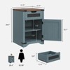 End Table with Charging Station, Nightstand with Drawer & X Barn Door - 2 of 4