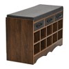 Entryway Storage Bench with 3 Drawers, 10 Shoe Compartments and Cushioned Seat - 4 of 4