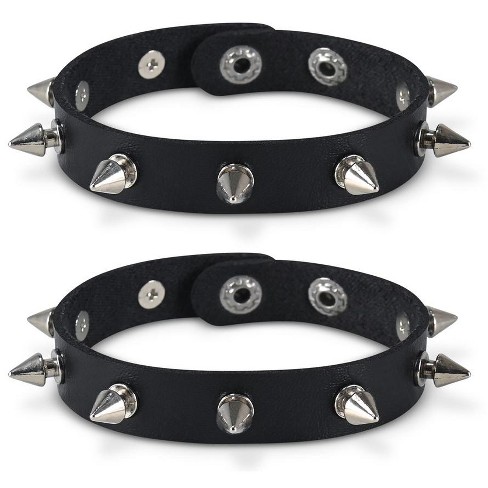 Men's Crucible Stainless Steel Black Leather Wrap Bracelet : Target