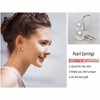 Sterling Silver Hoop Earrings with White Freshwater Pearls Advanced Fashion Temperament - 4 of 4