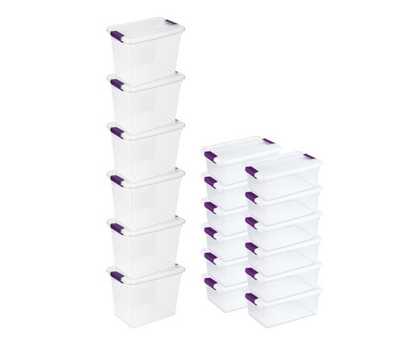 Sterilite 27-Quart Storage Container (6 Pack) + 15-Quart Latch Tote (12 Pack)