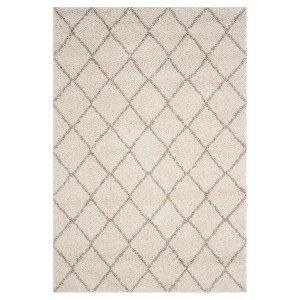 Ivory/Beige Abstract Loomed Area Rug - (8