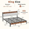 Vynxaria Soft-Padded Headboard Bed Frame Iron Frame and Engineered Wood, Storage (11" Under-Bed), Charging Port - 4 of 4