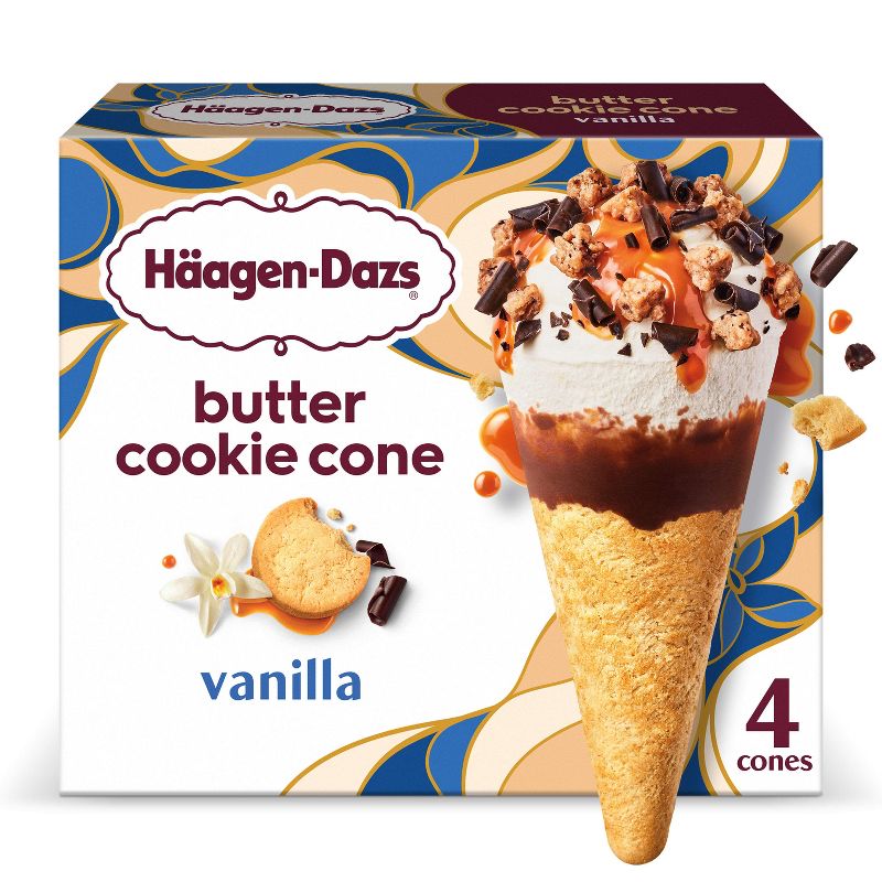 Haagen-Dazs Frozen Vanilla Cookie Cone - 4ct/14.8oz, 1 of 10