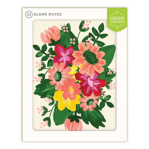 Colorful Flower Pins Blank Card