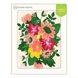 Green Inspired 10ct Spring Flowers Blank Cards