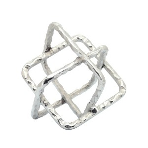 Textured Metal Geometric Sculpture for Home & Office - Glam Modern Accent Decor for Living Room & Bedroom - 1 of 4