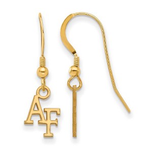 Black Bow Jewelry 14k Yellow Gold Plated Sterling Silver United States Air Force Academy Fighting Falcons NCAA Dangle Earrings - 1 of 3