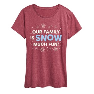 Women's - Instant Message - Family Snow Much Fun Short Sleeve Graphic T-Shirt - 1 of 4