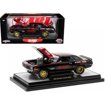 1969 Chevrolet Camaro SS 396 Black w/Bright Red Stripes "Dart Machinery" Ltd Ed 5250 pcs 1/24 Diecast Model Car by M2 Machines