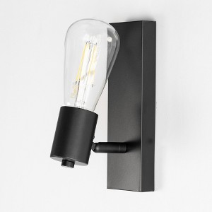 YANSUN 2.6 in. 1 Light Black Contemporary Minimalist Smart Home Wall Sconce for Bedroom Living Room with No Shade - 1 of 1