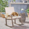 Christopher Knight Home Murad Modern Patio Acacia Wood Rocking Chair with Cushions - 2 of 4
