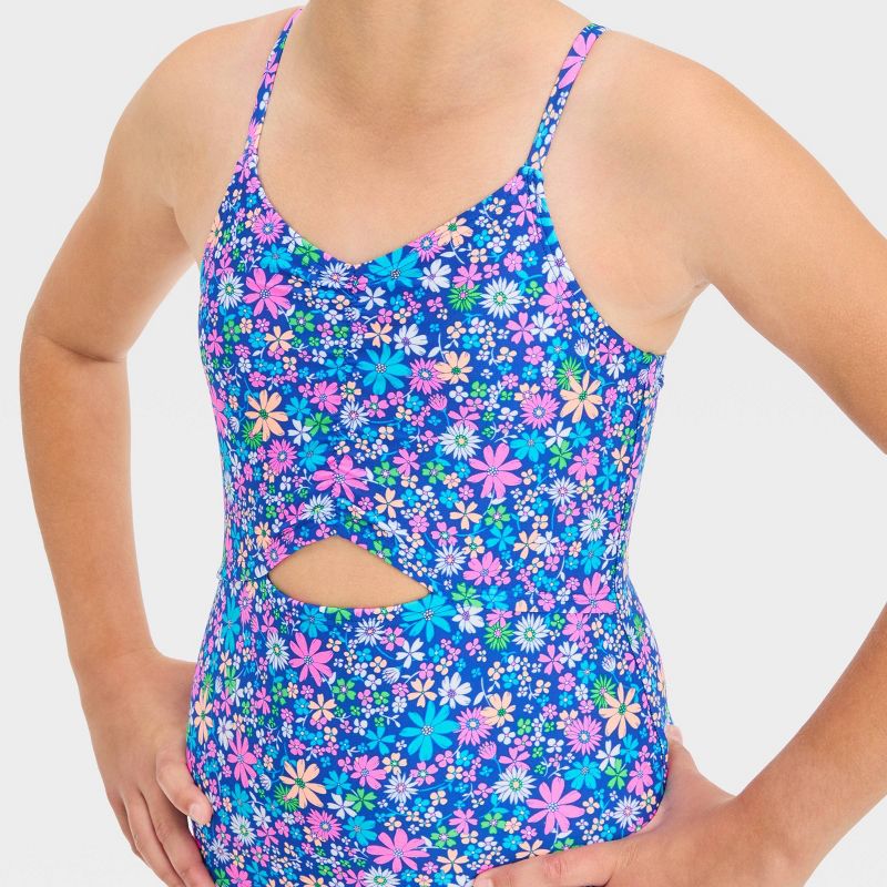 Girls&#39; Ditsy Dash Floral Printed One Piece Swimsuit - Cat &#38; Jack&#8482;, 3 of 5