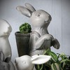 Sullivans 16" Standing Bunny With Basket Planter, Gray - 3 of 3