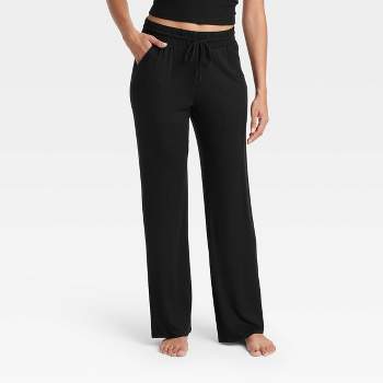 Women's Flannel Pajama Pants - Stars Above™ Black Plaid Lurex S