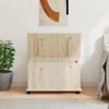vidaXL ALTA Storage Chest with Wheels 28.7"x15.6"x16.9" Solid Wood Pine - 3 of 4