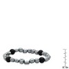 Steeltime Men's hematite and black lava beaded stretch bracelet - 3 of 4