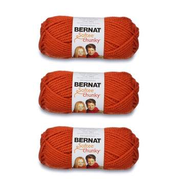 Bernat Softee Chunky Pumpkin Yarn - 3 Pack of 100g/3.5oz - Acrylic - 6 Super Bulky - 108 Yards - Knitting/Crochet