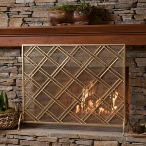 Dorothy Modern Single PanelIron Fire Screen Safety Screen Decorative Scroll Spark Guard Cover-Christopher Knight Home - 1 of 4