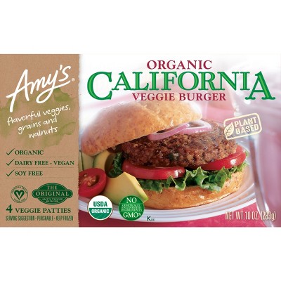 Amy&#39;s Organic &#38; Plant Based Frozen California Veggie Burger - 4ct/10oz