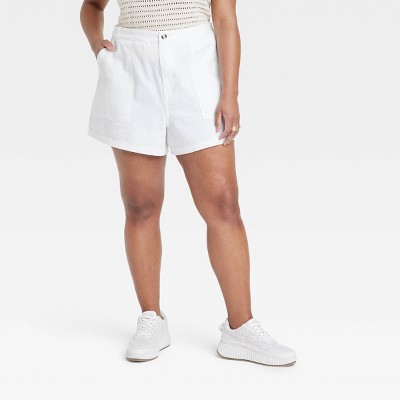 Women's High-rise Utility Shorts - Universal Thread™ White 30 : Target