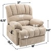 Power Lift Recliner Chair with 23'' Wide Seat, High Back, 8-Point Vibration Massage, Lumbar Heating, USB Port, and Dual Side Pockets - 3 of 4