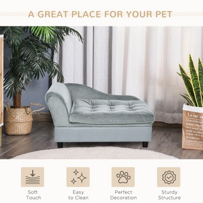 MaseiKar Luxury Fancy Dog Bed for Small Dogs with Hidden Storage, Soft 3" Foam, Modern Pet Furniture for Puppies and Little Breeds, Gray