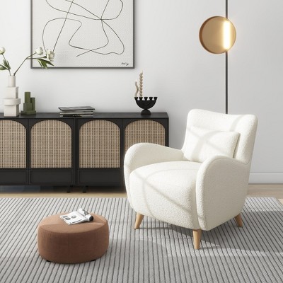 Lune 30" Curved Arm Accent Chair with Lumbar Pillow
