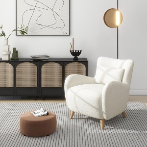 Lune 30" Curved Arm Accent Chair with Lumbar Pillow - 1 of 4