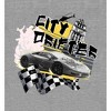 City Drifter Race Car With Flag And Clock Tower Adult Long Sleeve Hoodie - 2 of 2