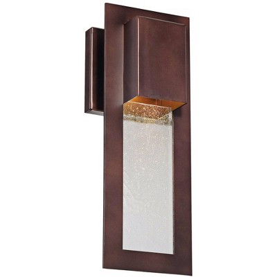 Minka Lavery Modern Outdoor Wall Light Fixture Alder Bronze 13" Clear Seeded Glass for Post Exterior Barn Deck Porch Yard Patio