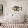 APRILSOUL Modern Floor Sofa with 2 Pillows, Convertible Teddy Fabric Foam-Filled Sleeper Sofa Bed, Full Size Folding Mattress - 4 of 4