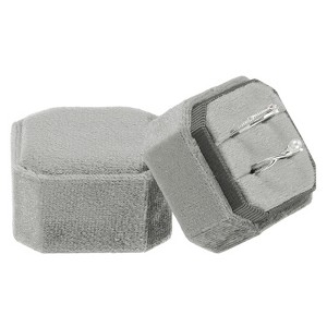 Unique Bargains Velvet Octagon Wedding Proposal Engagement 2 Slot Jewelry Storage Ring Box - 1 of 4