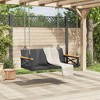 vidaXL Swing Bench Black 42.9"x24.4"x15.7" Poly Rattan - 3 of 4