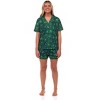 Wicked Pajamas Women's Elphaba Defy Notch Collar Top and Short 2 Piece Set Green - 2 of 4