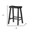 HomeRoots 27" Black Solid Wood Backless Counter Height Bar Chair - 3 of 4