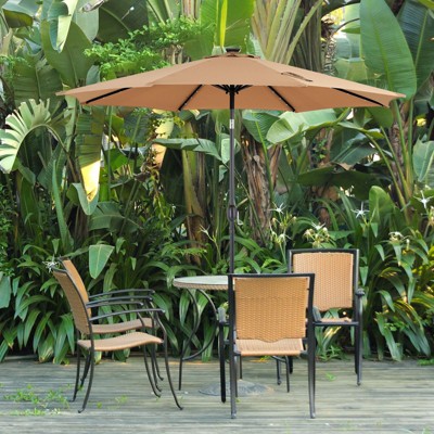 PAGED 15FT Rectangle Patio Umbrella Large Outdoor Market Umbrella with Crank, Self-locking Function, Durable Base and 12 Ribs for Garden