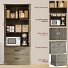 Acekool Kitchen Pantry Cabinet with Barn Doors, Drawers & Adjustable Shelves, Farmhouse Storage Cabinet for Kitchen & Dining Room - 3 of 4