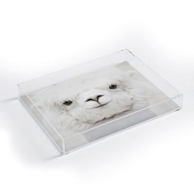 Monika Strigel Smiling Alpaca Small Acrylic Tray - Deny Designs