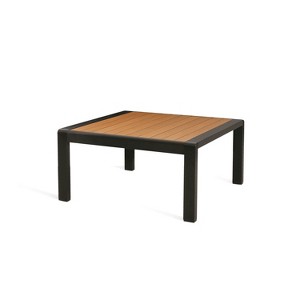 Vynxaria Patio Coffee Tables - Black Finish Coffee Table with Sofa Set - 1 of 4
