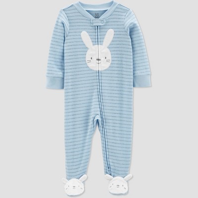 Baby Boys' Striped/Bunny Sleep N' Play - Just One You® made by carter's Blue 6M
