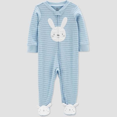 Image of Baby Boys' Striped/Bunny Sleep N' Play - Just One You® made by carter's Blue Newborn