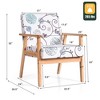 Costway Modern Accent Armchair Fabric Lounge Chair w/Rubber Wood Leg White&Blue Floral - 3 of 4